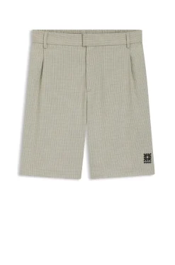 Relaxed-Fit Shorts mit Hahnentritt-Muster