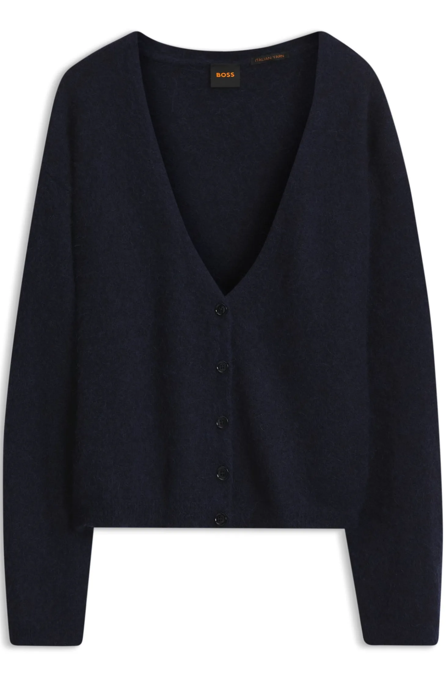 Relaxed-Fit Strickjacke aus Alpaka-Mix