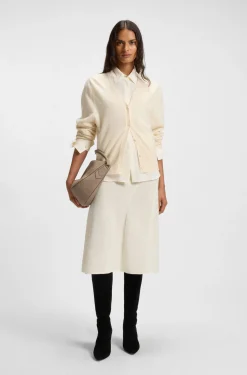 Relaxed-Fit Strickjacke aus Kaschmir mit gerippten Bündchen