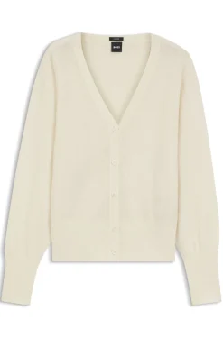 Relaxed-Fit Strickjacke aus Kaschmir mit gerippten Bündchen