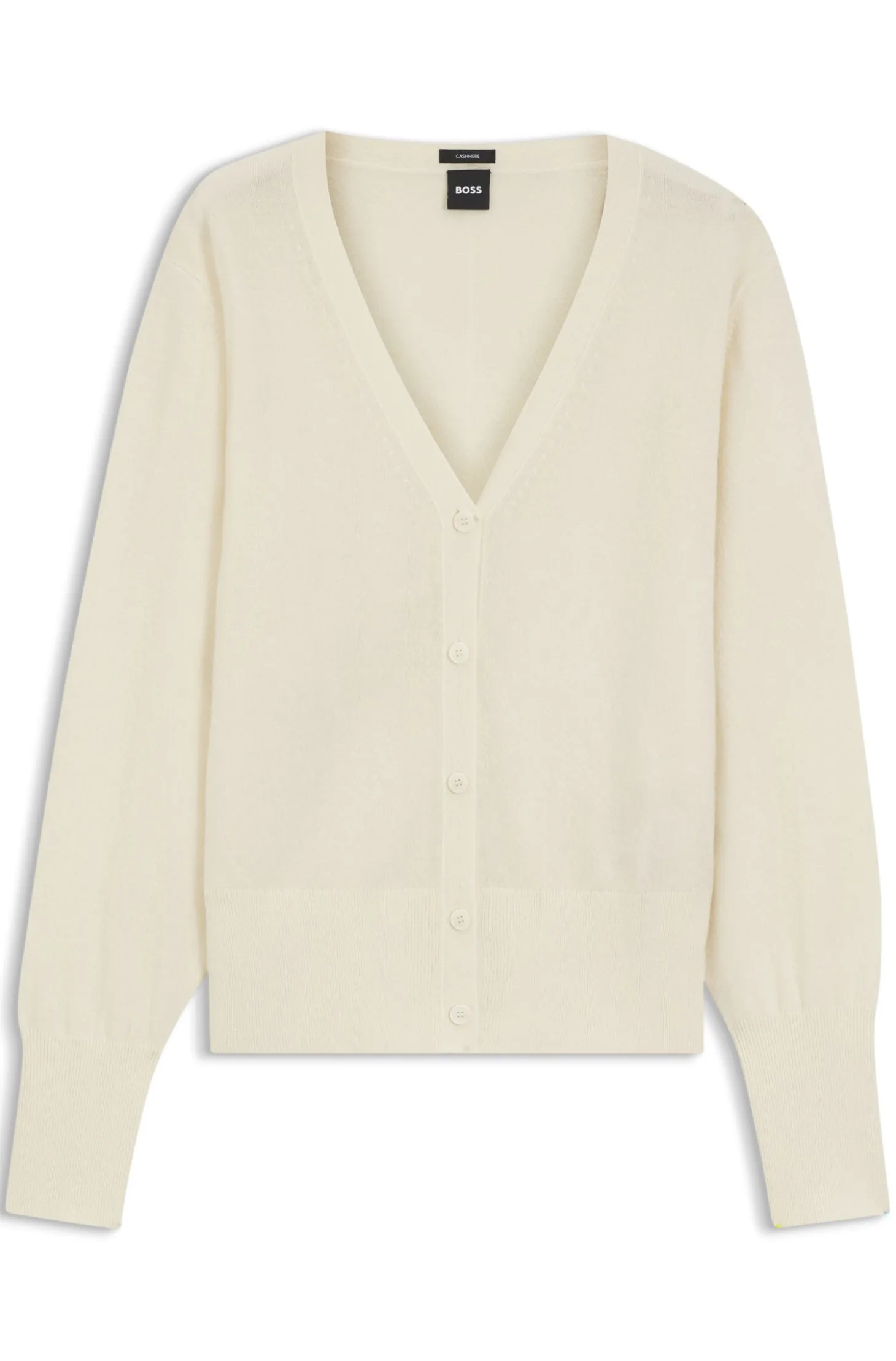 Relaxed-Fit Strickjacke aus Kaschmir mit gerippten Bündchen