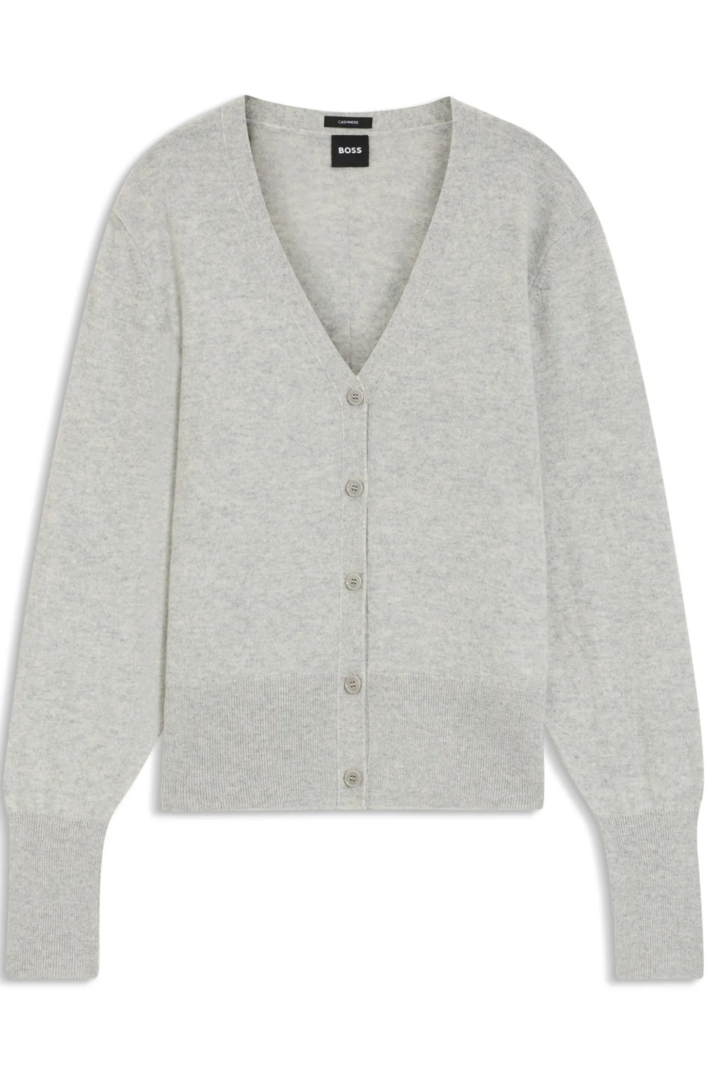 Relaxed-Fit Strickjacke aus Kaschmir mit gerippten Bündchen