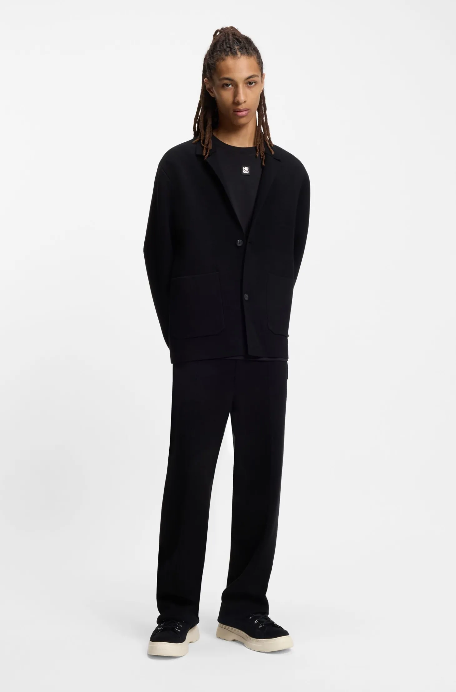 Relaxed-Fit Strickjacke mit aufgesetzten Taschen