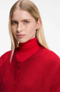 Relaxed-Fit Strickjacke mit Lochstrick-Details