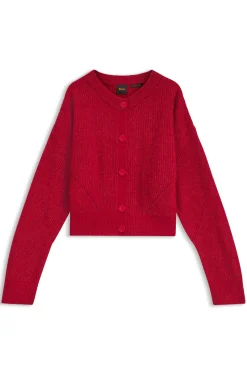 Relaxed-Fit Strickjacke mit Lochstrick-Details