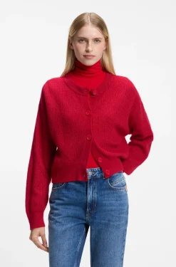 Relaxed-Fit Strickjacke mit Lochstrick-Details