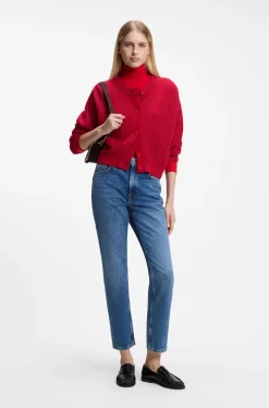 Relaxed-Fit Strickjacke mit Lochstrick-Details