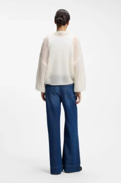 Relaxed-Fit Strickjacke mit offener Strickstruktur
