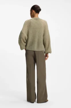 Relaxed-Fit Strickjacke mit offener Strickstruktur