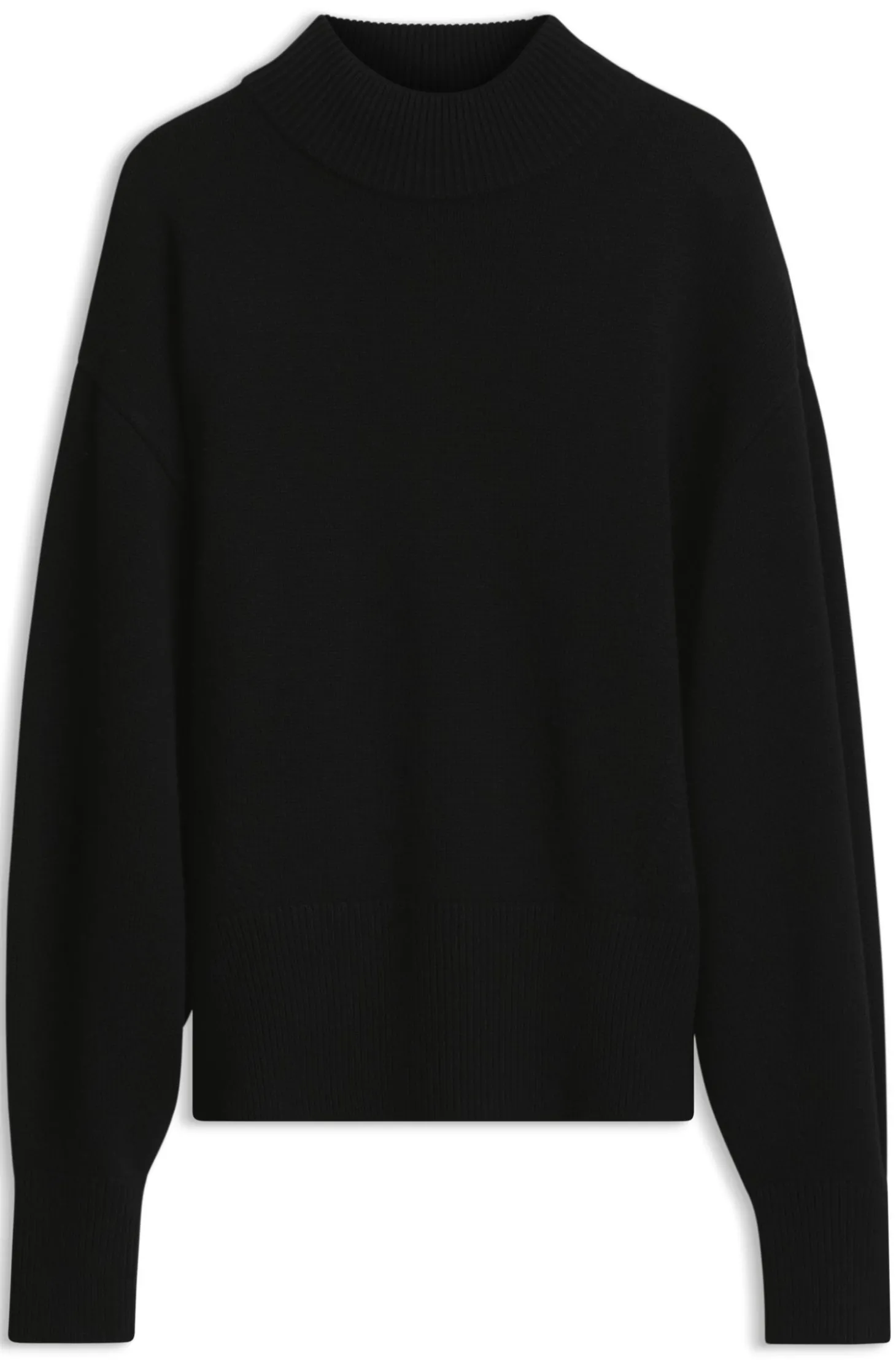 Relaxed-Fit Strickpullover mit Stehkragen