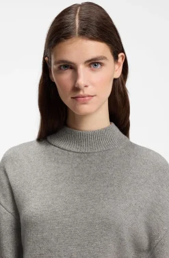 Relaxed-Fit Strickpullover mit Stehkragen