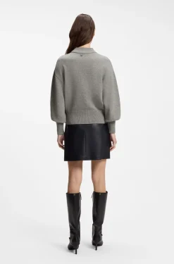 Relaxed-Fit Strickpullover mit Stehkragen