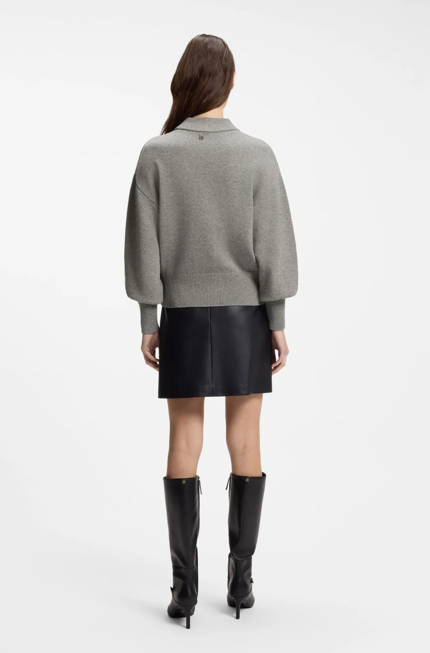 Relaxed-Fit Strickpullover mit Stehkragen