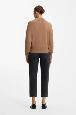 Relaxed-Fit Strickpullover mit Stehkragen
