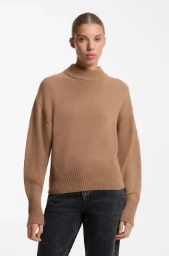 Relaxed-Fit Strickpullover mit Stehkragen