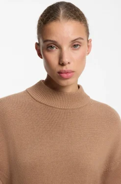 Relaxed-Fit Strickpullover mit Stehkragen