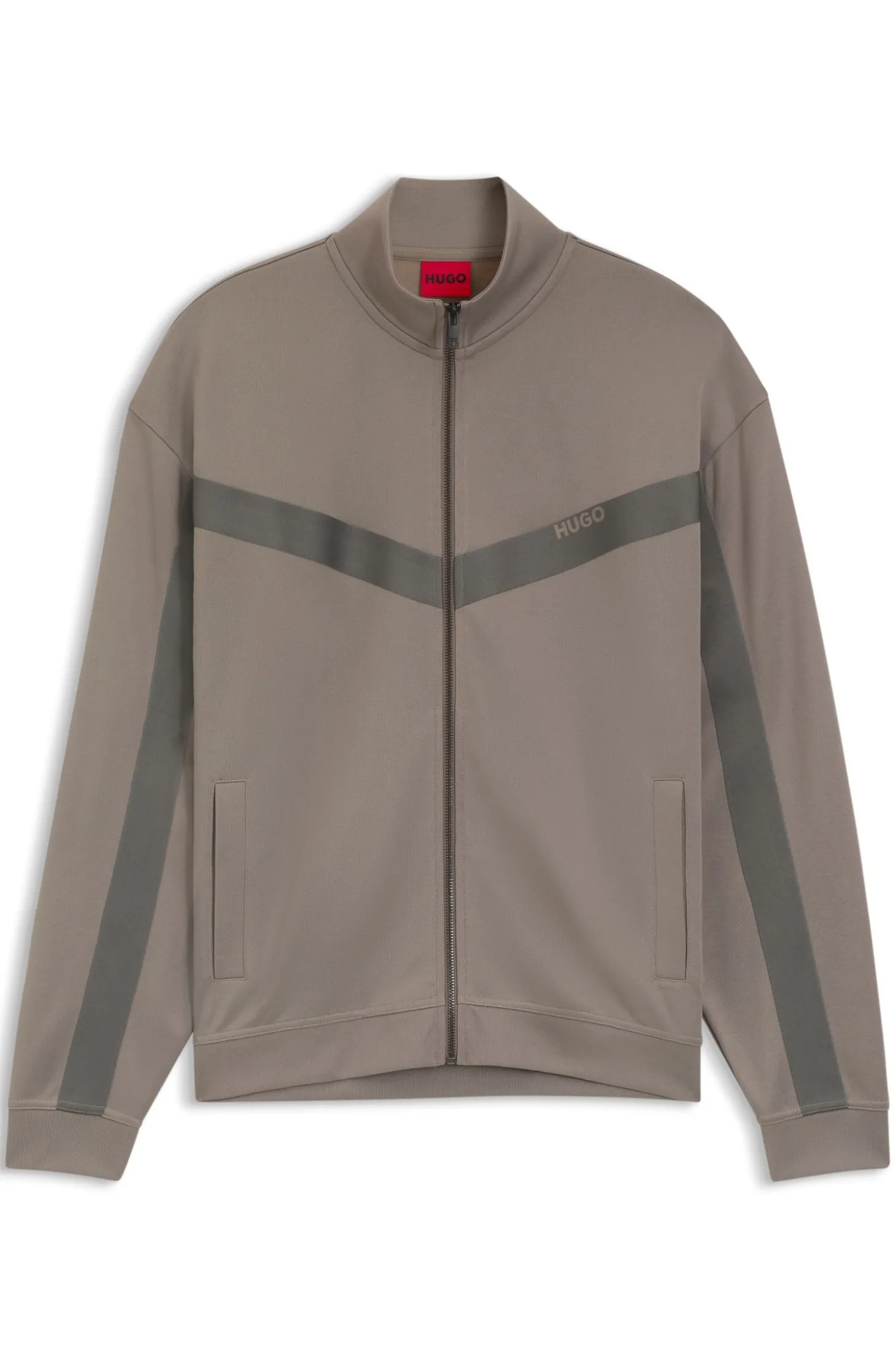 Relaxed-Fit Sweatjacke mit Reißverschluss und Chevron-Tape