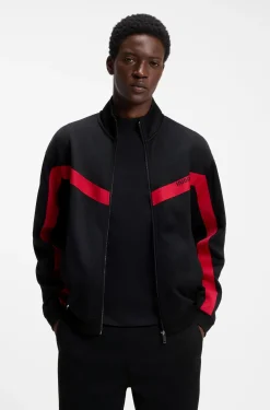 Relaxed-Fit Sweatjacke mit Reißverschluss und Chevron-Tape