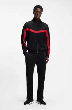 Relaxed-Fit Sweatjacke mit Reißverschluss und Chevron-Tape
