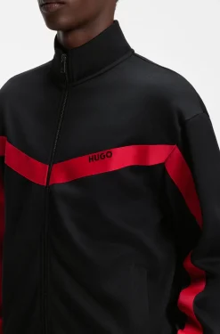 Relaxed-Fit Sweatjacke mit Reißverschluss und Chevron-Tape
