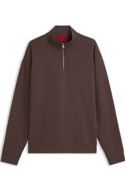 Relaxed-Fit Sweatshirt aus Baumwolle mit Troyerkragen