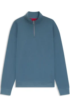 Relaxed-Fit Sweatshirt aus Baumwolle mit Troyerkragen