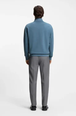 Relaxed-Fit Sweatshirt aus Baumwolle mit Troyerkragen