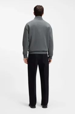 Relaxed-Fit Sweatshirt aus Baumwolle mit Troyerkragen