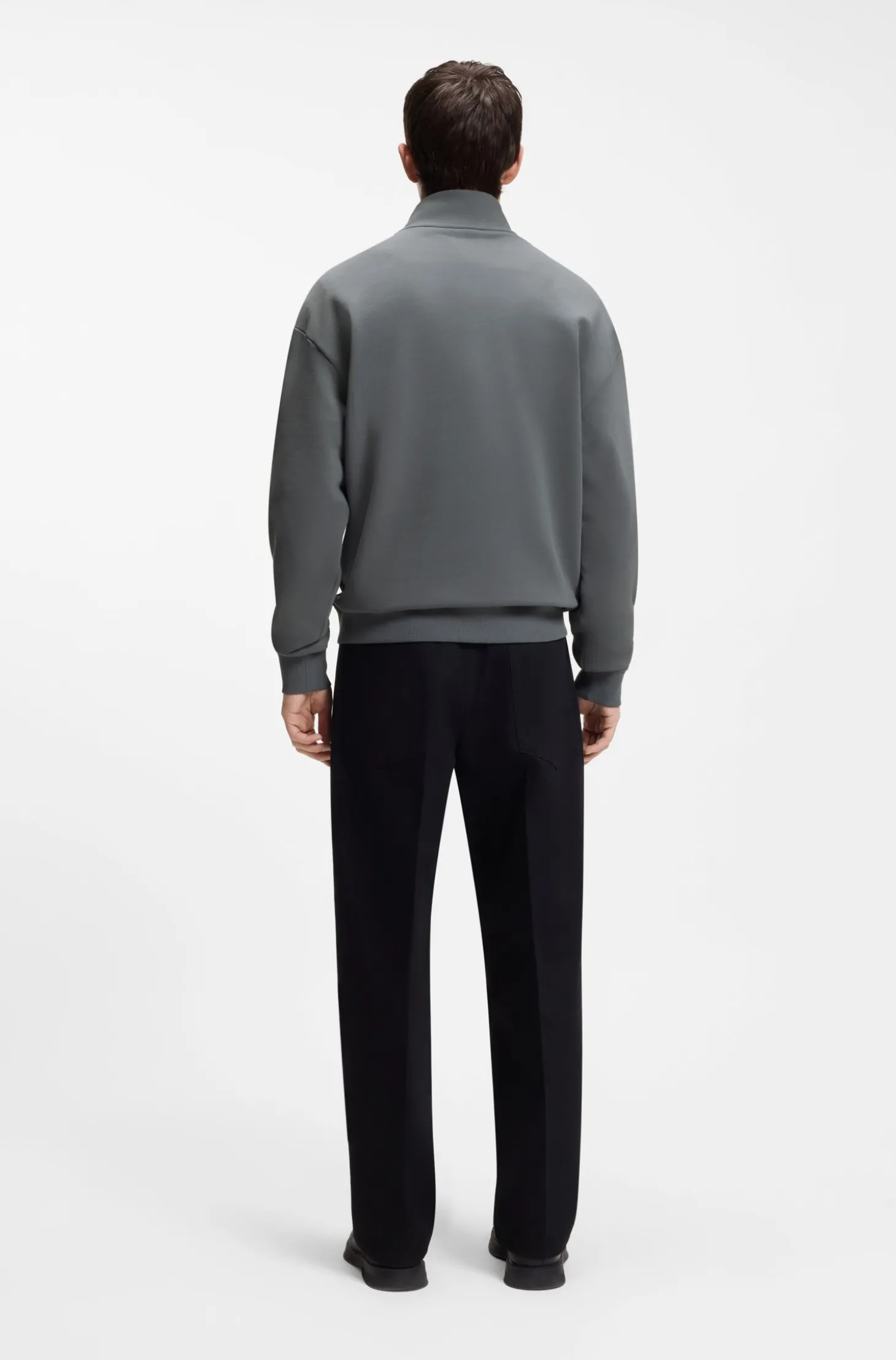 Relaxed-Fit Sweatshirt aus Baumwolle mit Troyerkragen