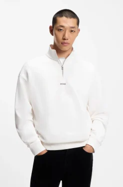 Relaxed-Fit Sweatshirt aus Baumwolle mit Troyerkragen