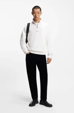 Relaxed-Fit Sweatshirt aus Baumwolle mit Troyerkragen
