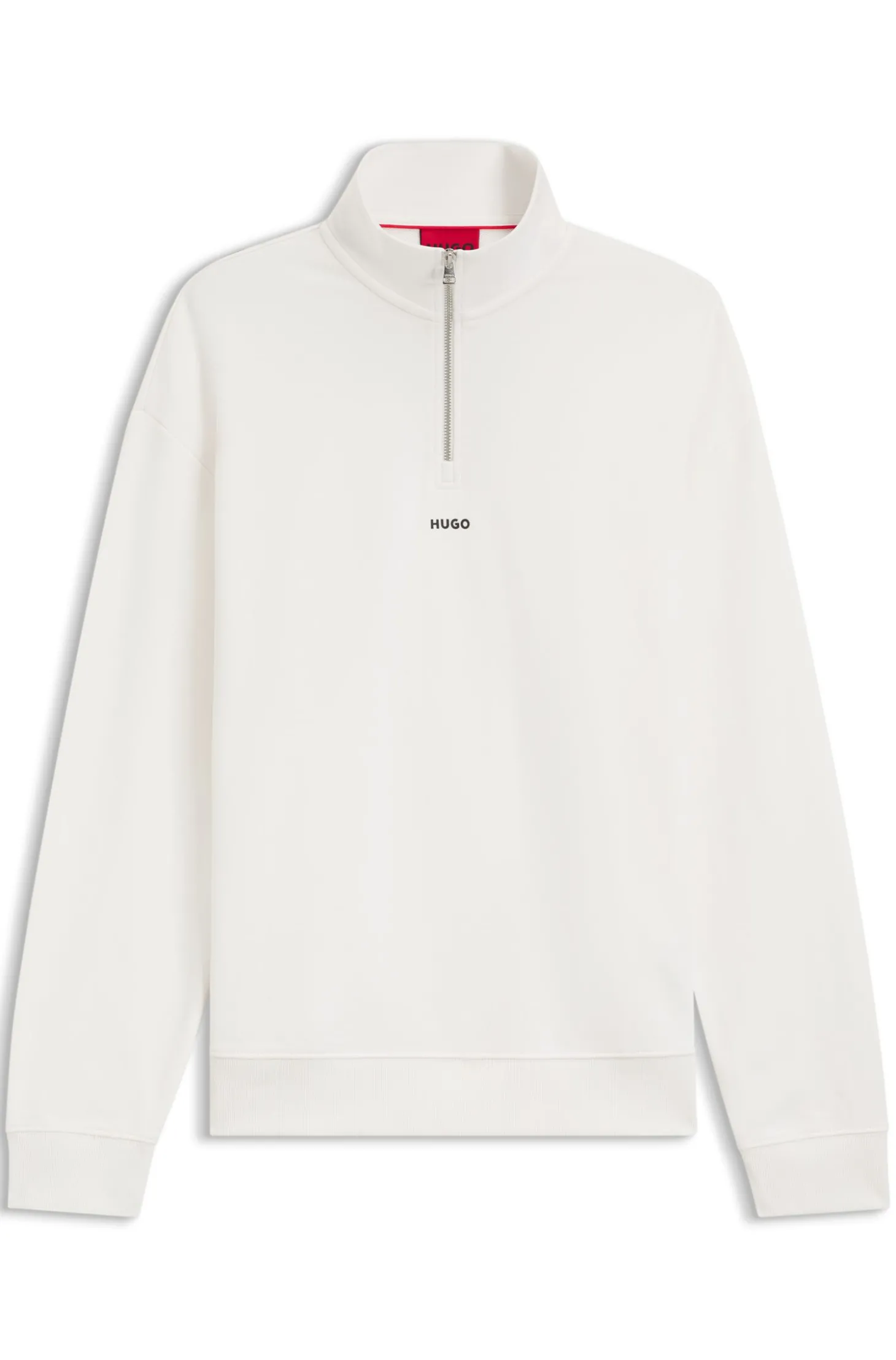 Relaxed-Fit Sweatshirt aus Baumwolle mit Troyerkragen