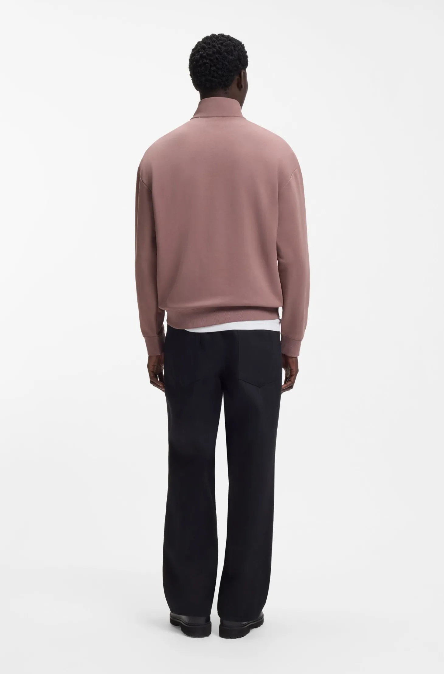 Relaxed-Fit Sweatshirt aus Baumwolle mit Troyerkragen