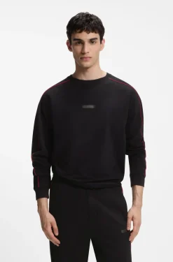 Relaxed-Fit Sweatshirt aus Stretch-Baumwolle mit kontrastfarbenen Paspeln