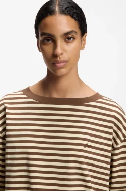 Relaxed-Fit Top aus Baumwoll-Jersey mit Streifen-Muster