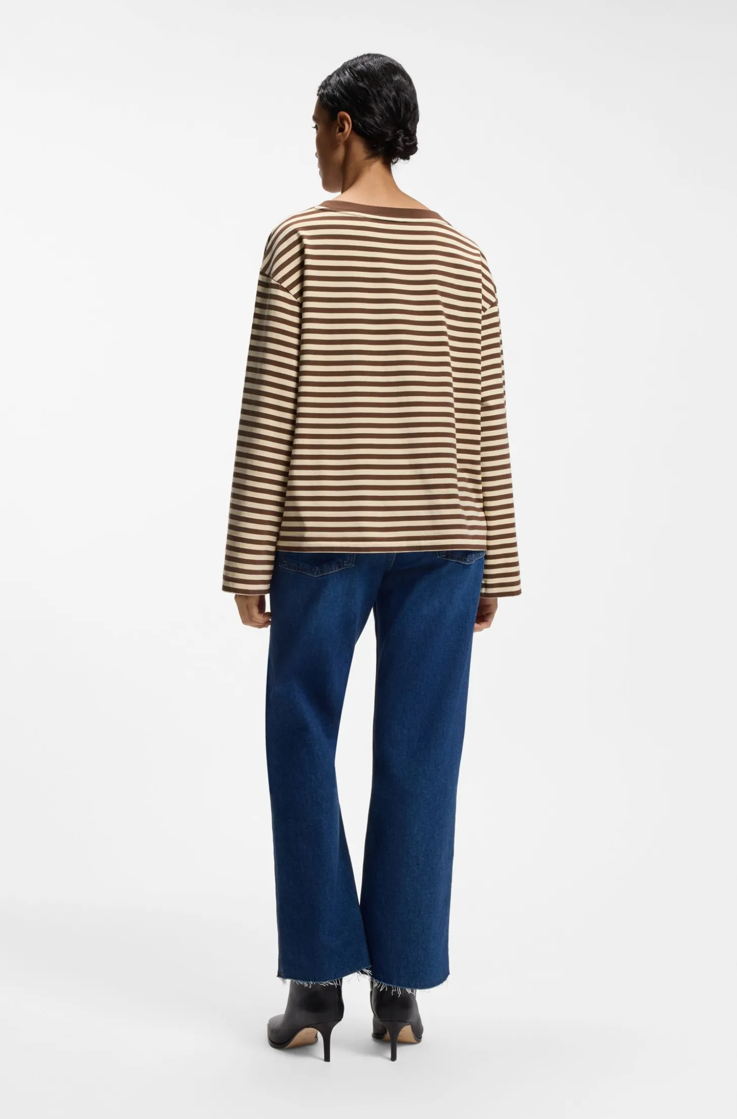 Relaxed-Fit Top aus Baumwoll-Jersey mit Streifen-Muster