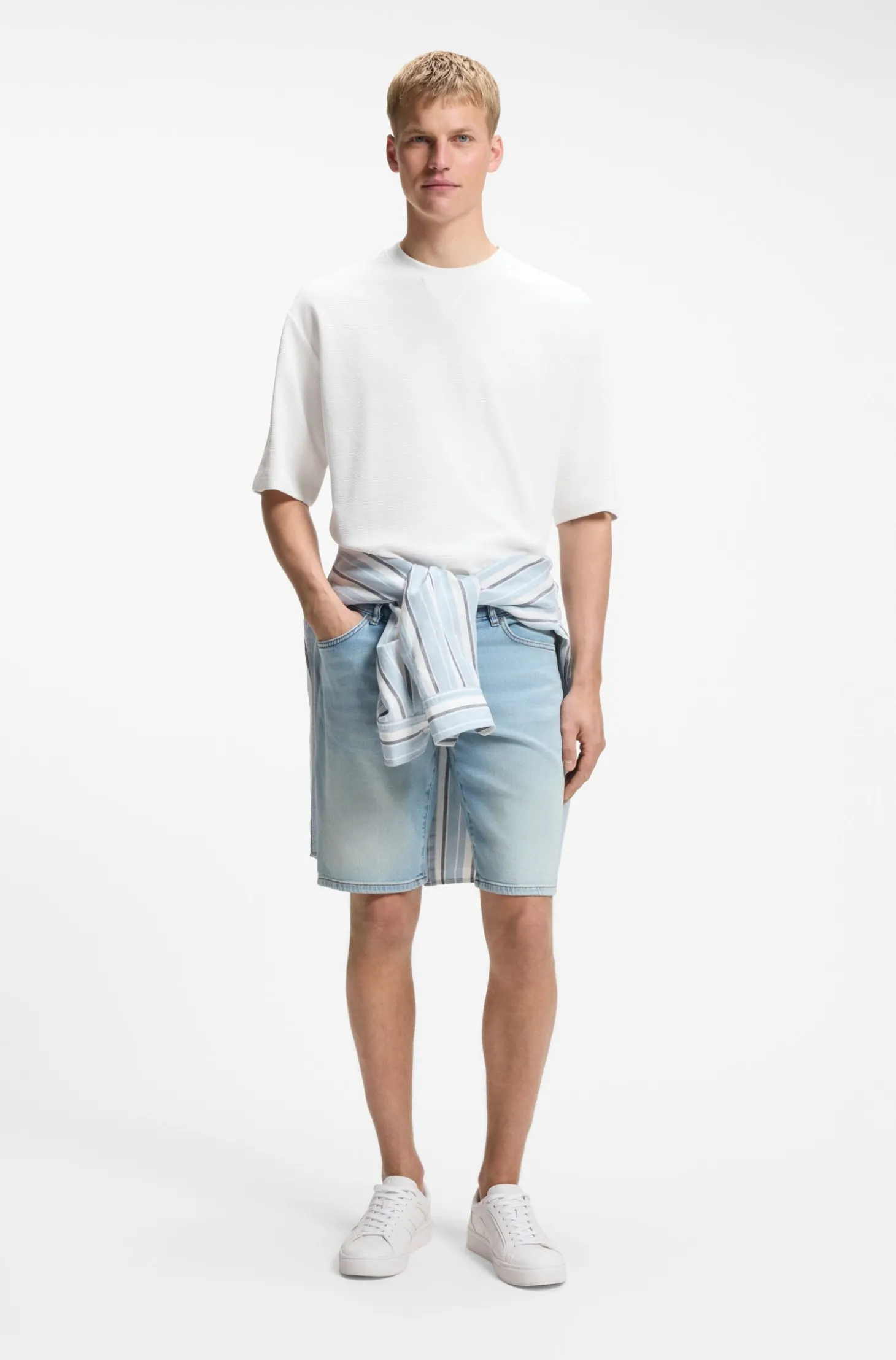 Relaxed-Fit T-Shirt aus Baumwolle mit Waffelstruktur