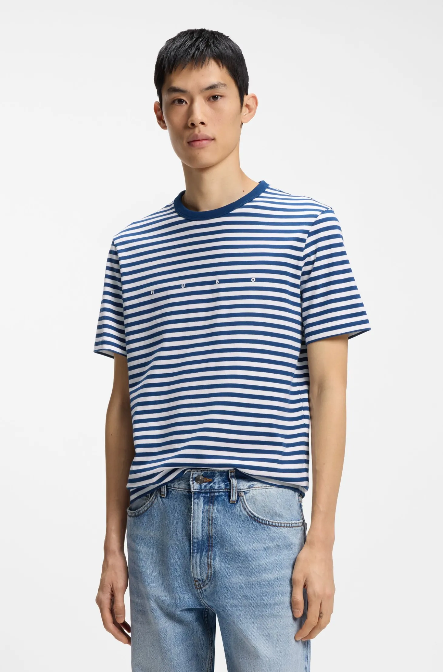Relaxed-Fit T-Shirt aus Baumwoll-Jersey mit Streifen-Muster