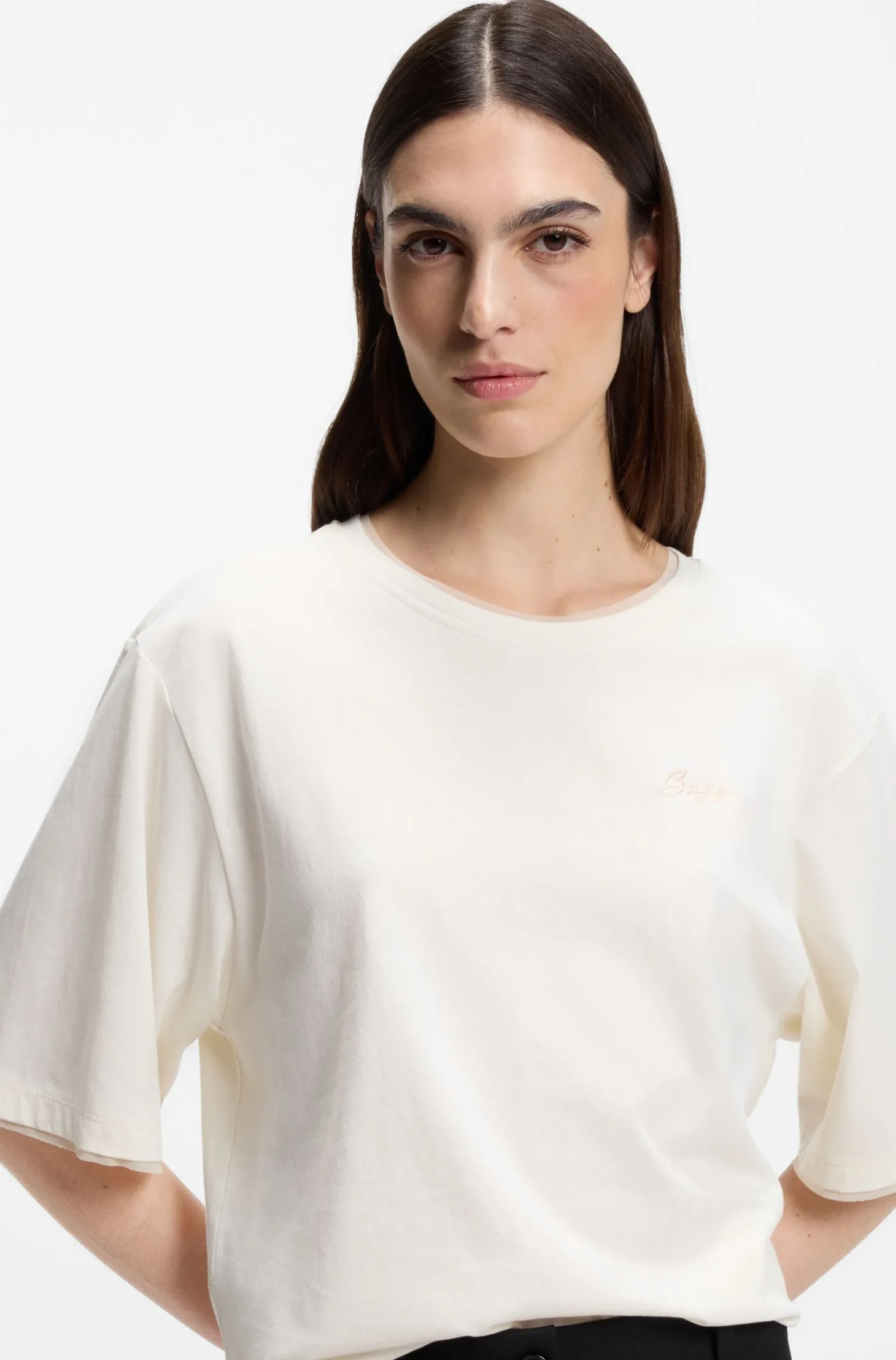 Relaxed-Fit T-Shirt aus Baumwolle mit Mesh-Details