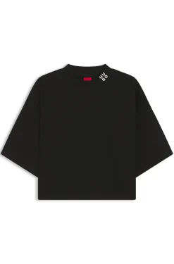 Relaxed-Fit T-Shirt aus Baumwolle in Cropped-Länge mit Nacken-Logo