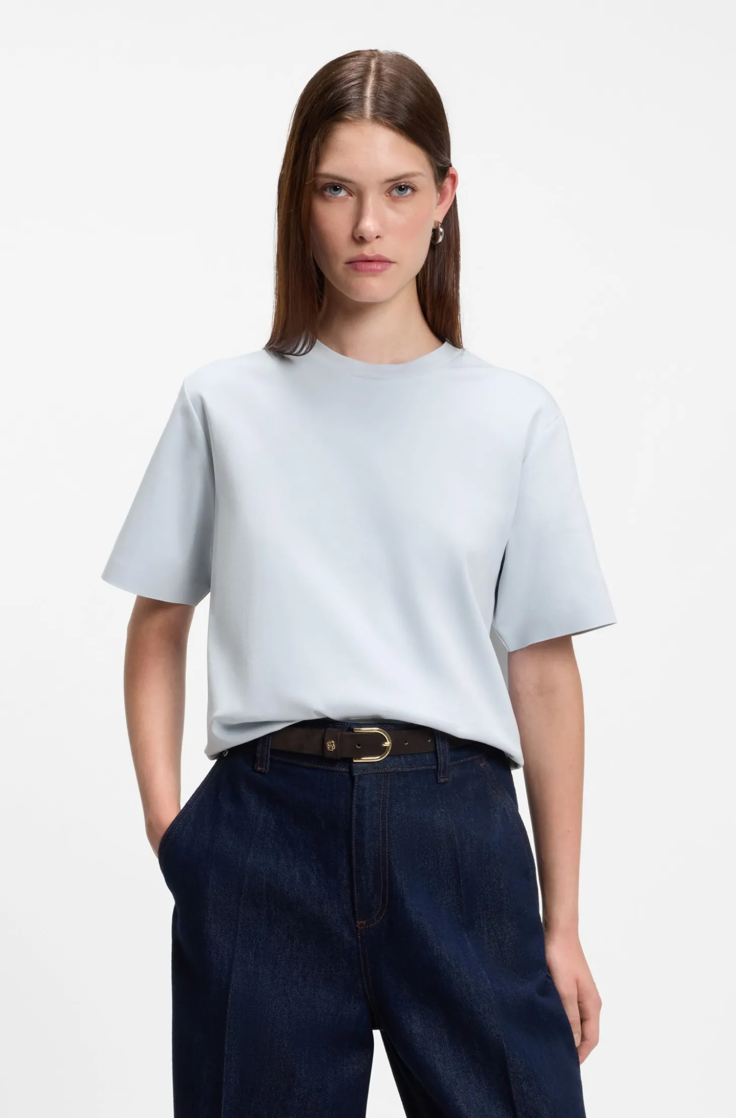 Relaxed-Fit T-Shirt aus merzerisierter Baumwolle