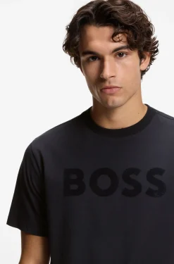 Relaxed-Fit T-Shirt aus Stretch-Baumwolle mit tonalem Logo