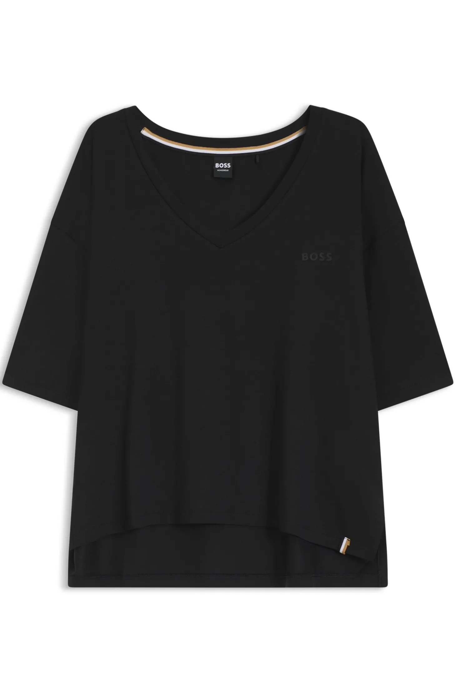 Relaxed-Fit T-Shirt aus Stretch-Jersey mit V-Ausschnitt