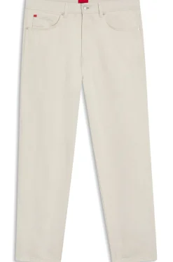 Relaxed Tapered-Fit Jeans aus Denim in Ecru