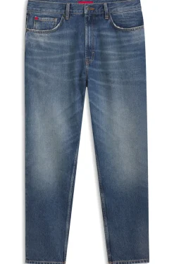 Relaxed Tapered-Fit Jeans aus ägyptischem Baumwoll-Denim in Blau