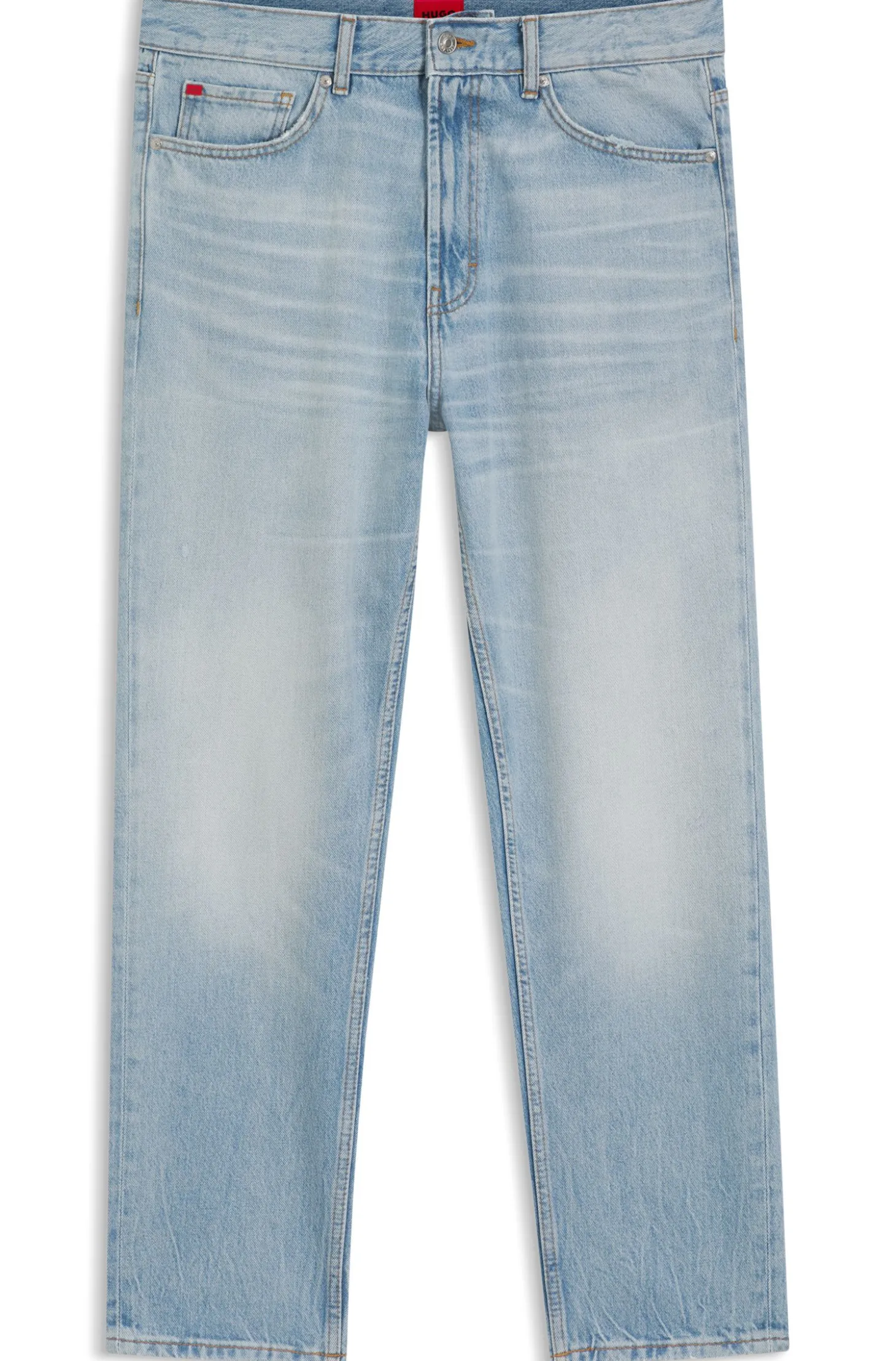 Relaxed Tapered-Fit Jeans aus hellblauem Denim