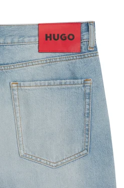 Relaxed Tapered-Fit Jeans aus hellblauem Denim