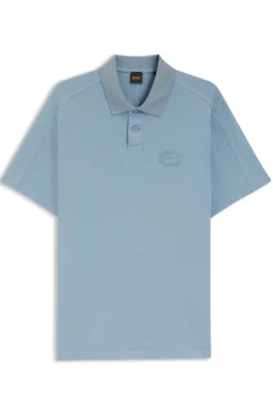 Relaxtes Poloshirt aus Interlock-Baumwolle mit Logo-Artwork