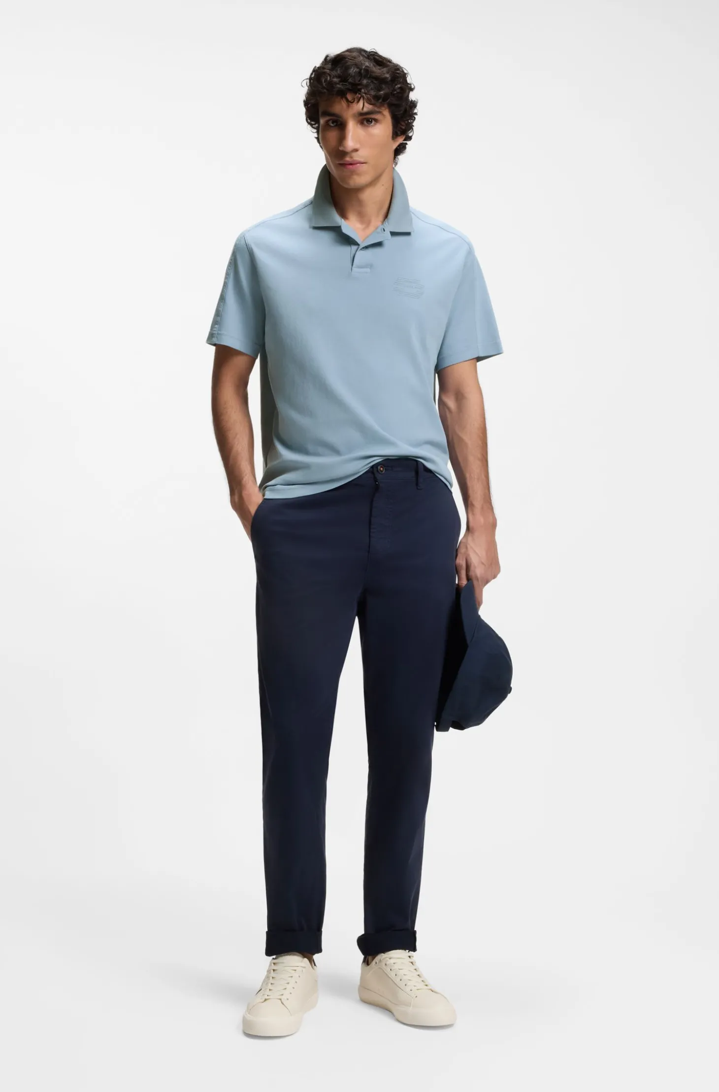 Relaxtes Poloshirt aus Interlock-Baumwolle mit Logo-Artwork