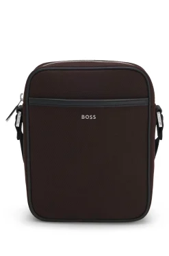 Reporter-Tasche aus Canvas mit Logo-Schriftzug